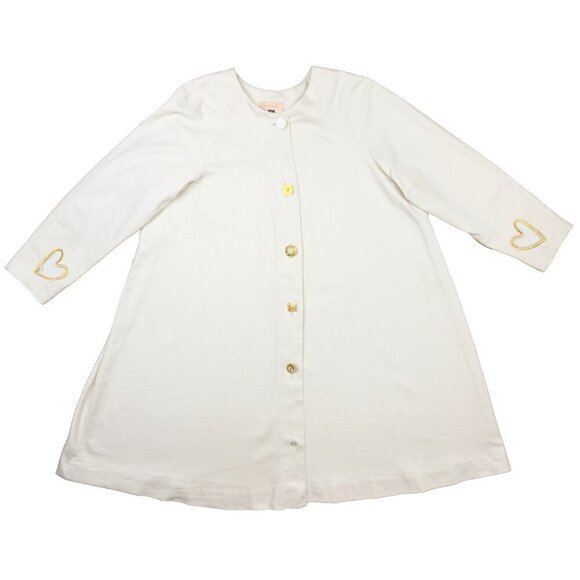 NOÉMIAH A-line High-end Jewel Button-up Oversized Cream Long Summer Jacket M/L - Picture 8 of 8